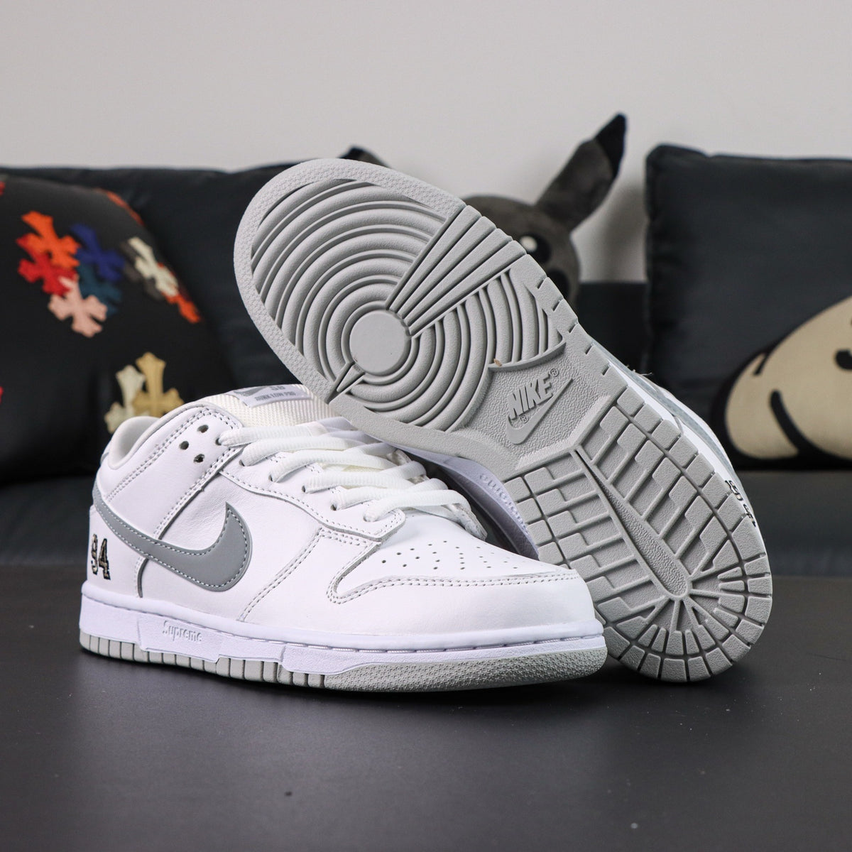 Nike SB Dunk Low Supreme 94 White Metallic Silver
