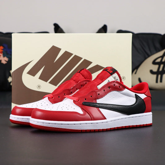 Travis Scott x Air Jordan 1 Low OG White and Red - Phantom Kicks