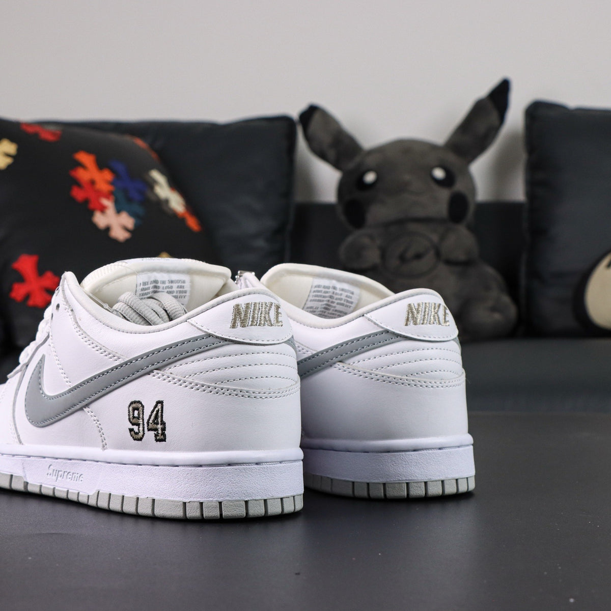 Nike SB Dunk Low Supreme 94 White Metallic Silver
