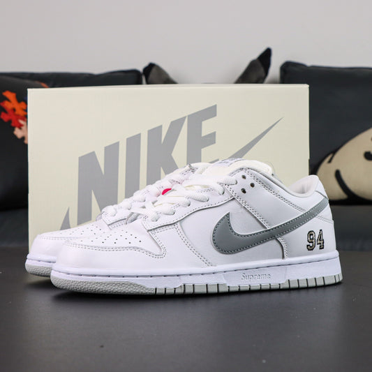 Nike SB Dunk Low Supreme 94 White Metallic Silver